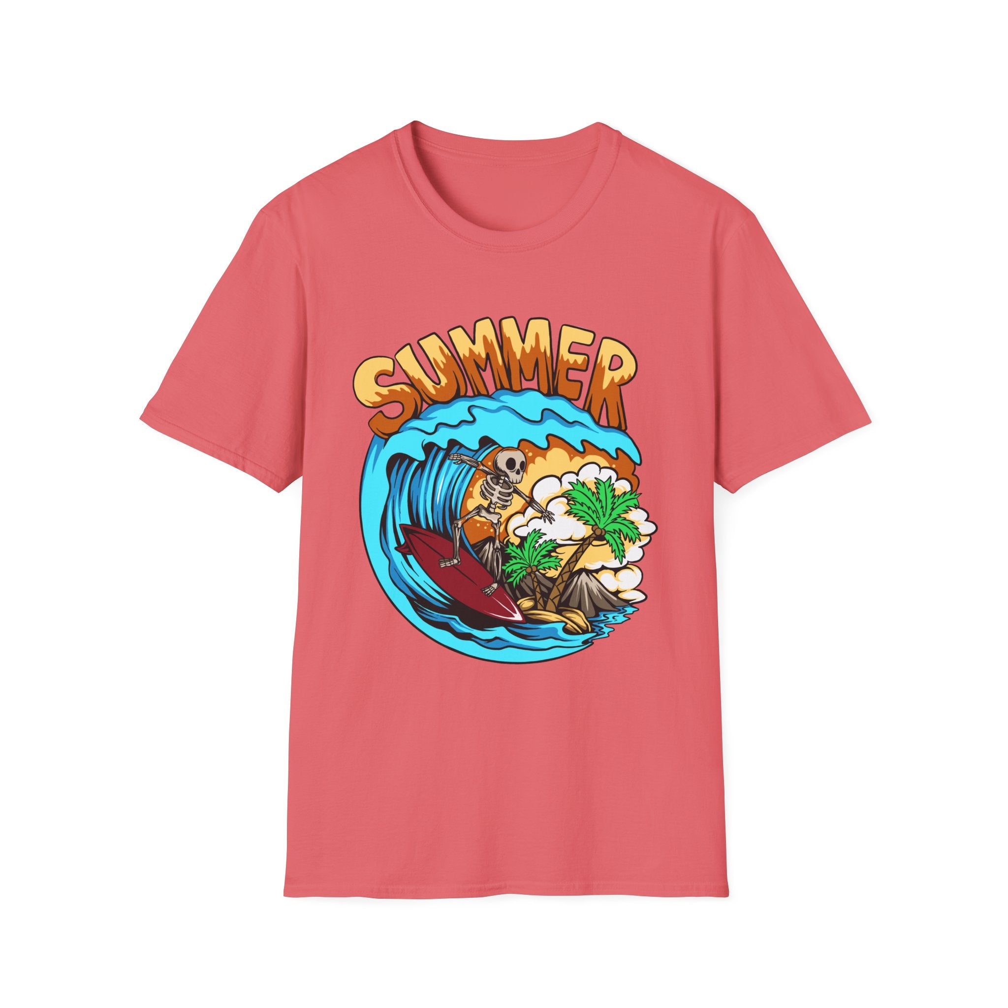 Summer Forever | Skeleton Surfer Retro Graphic T-Shirt