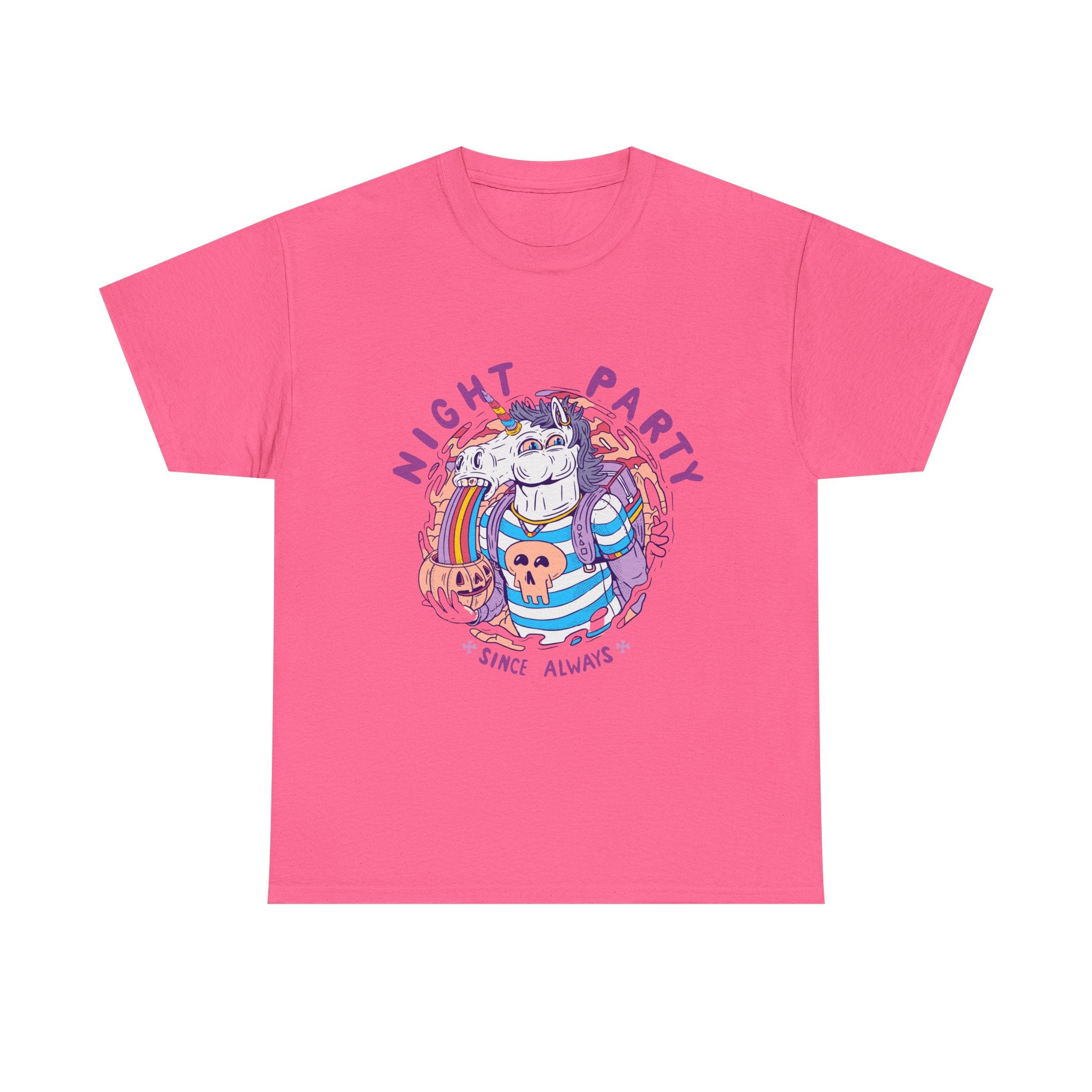 Night Party – Since Always | Chaotic Unicorn Rainbow Vomit Tee