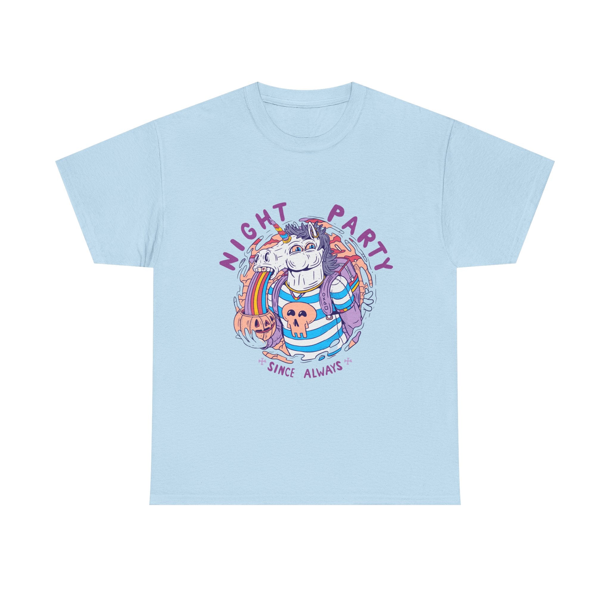 Night Party – Since Always | Chaotic Unicorn Rainbow Vomit Tee