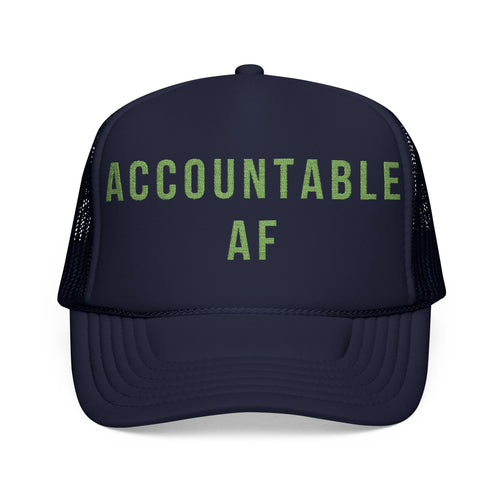 Accountable AF | Foam Trucker Hat (Neon Green Embroidery)