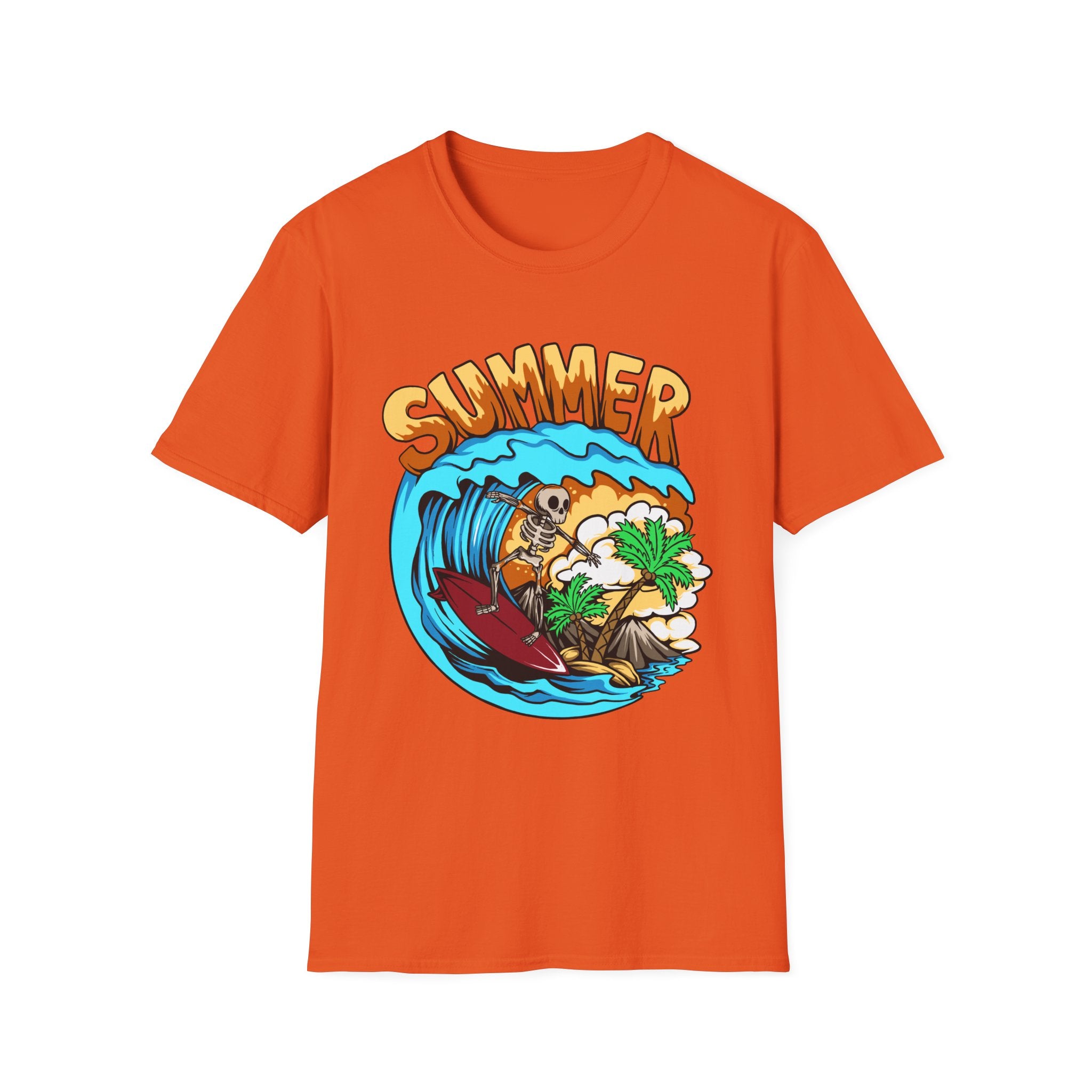 Summer Forever | Skeleton Surfer Retro Graphic T-Shirt