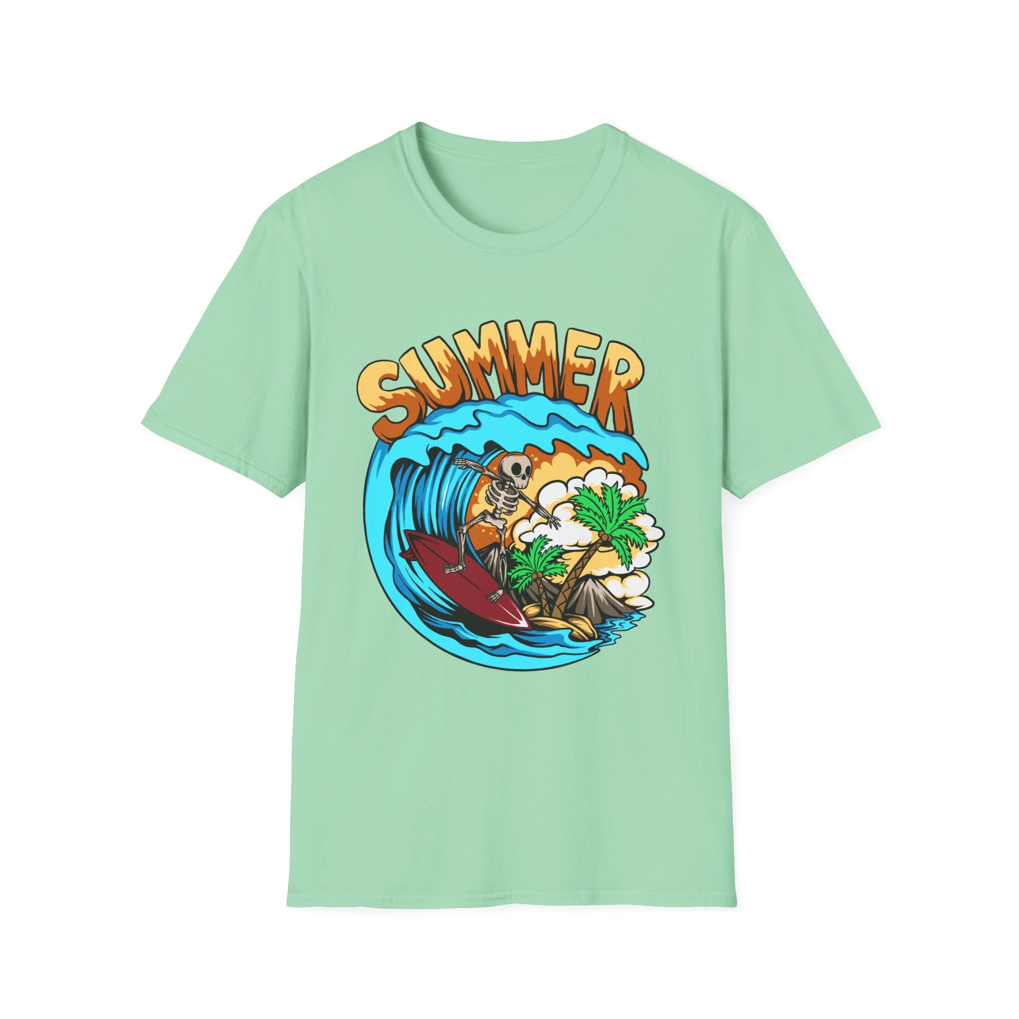 Summer Forever | Skeleton Surfer Retro Graphic T-Shirt