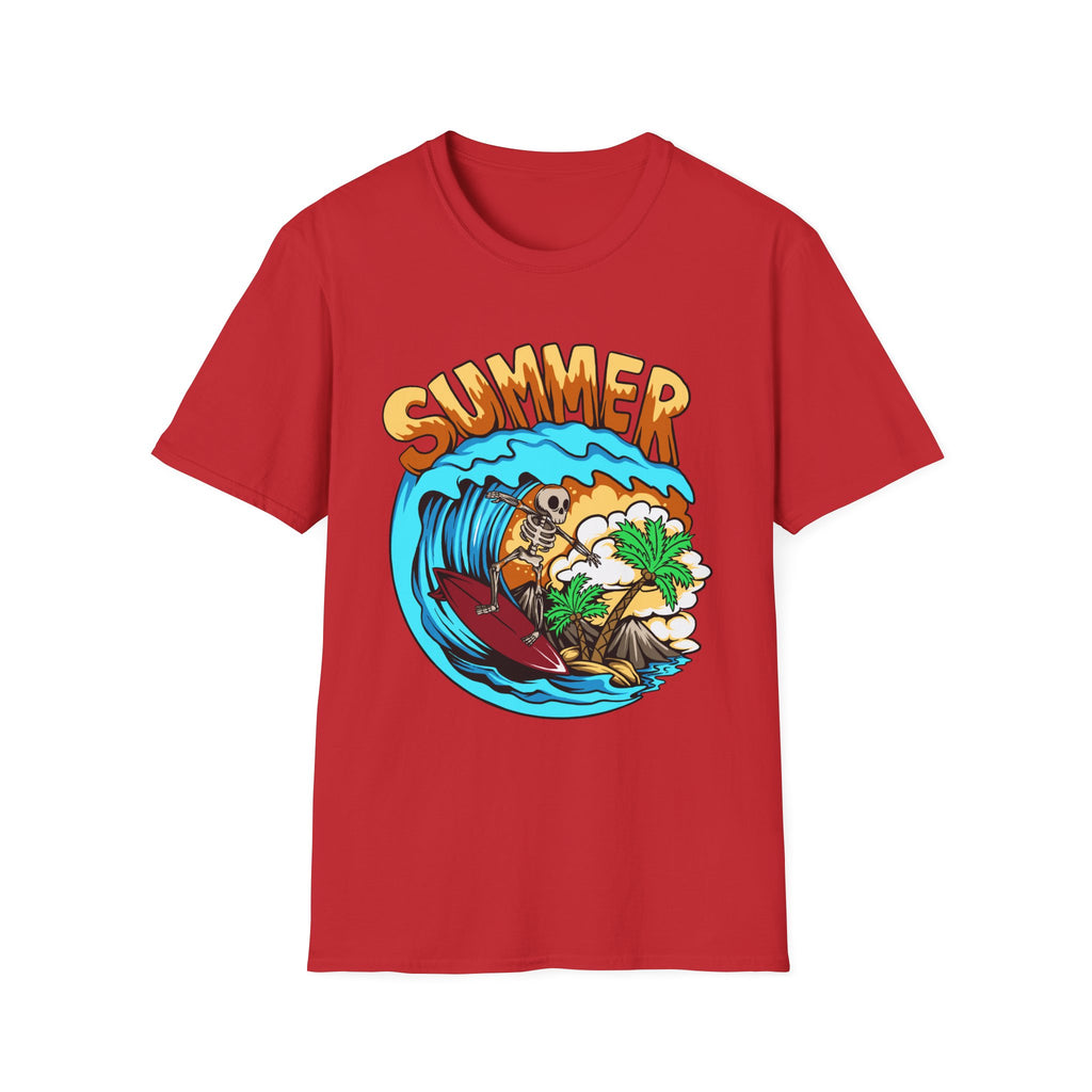 Summer Forever | Skeleton Surfer Retro Graphic T-Shirt