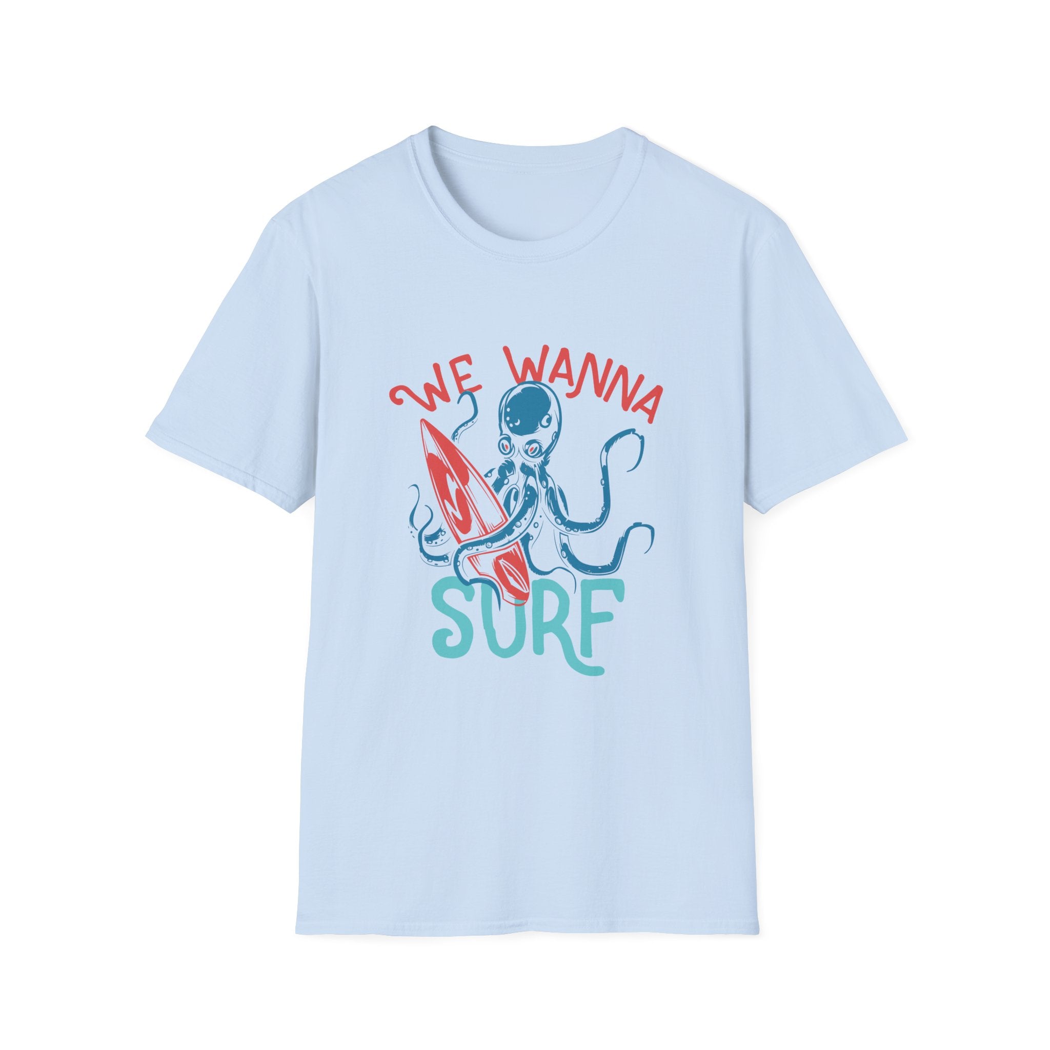 We Wanna Surf | Chaotic Octopus Beach Graphic T-Shirt