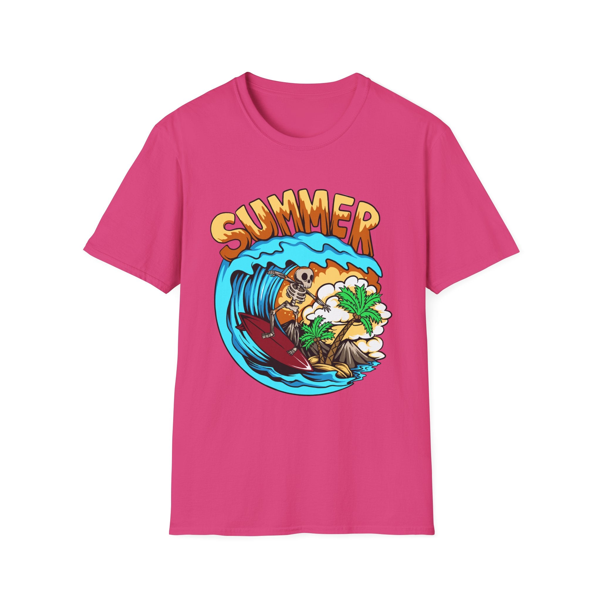 Summer Forever | Skeleton Surfer Retro Graphic T-Shirt