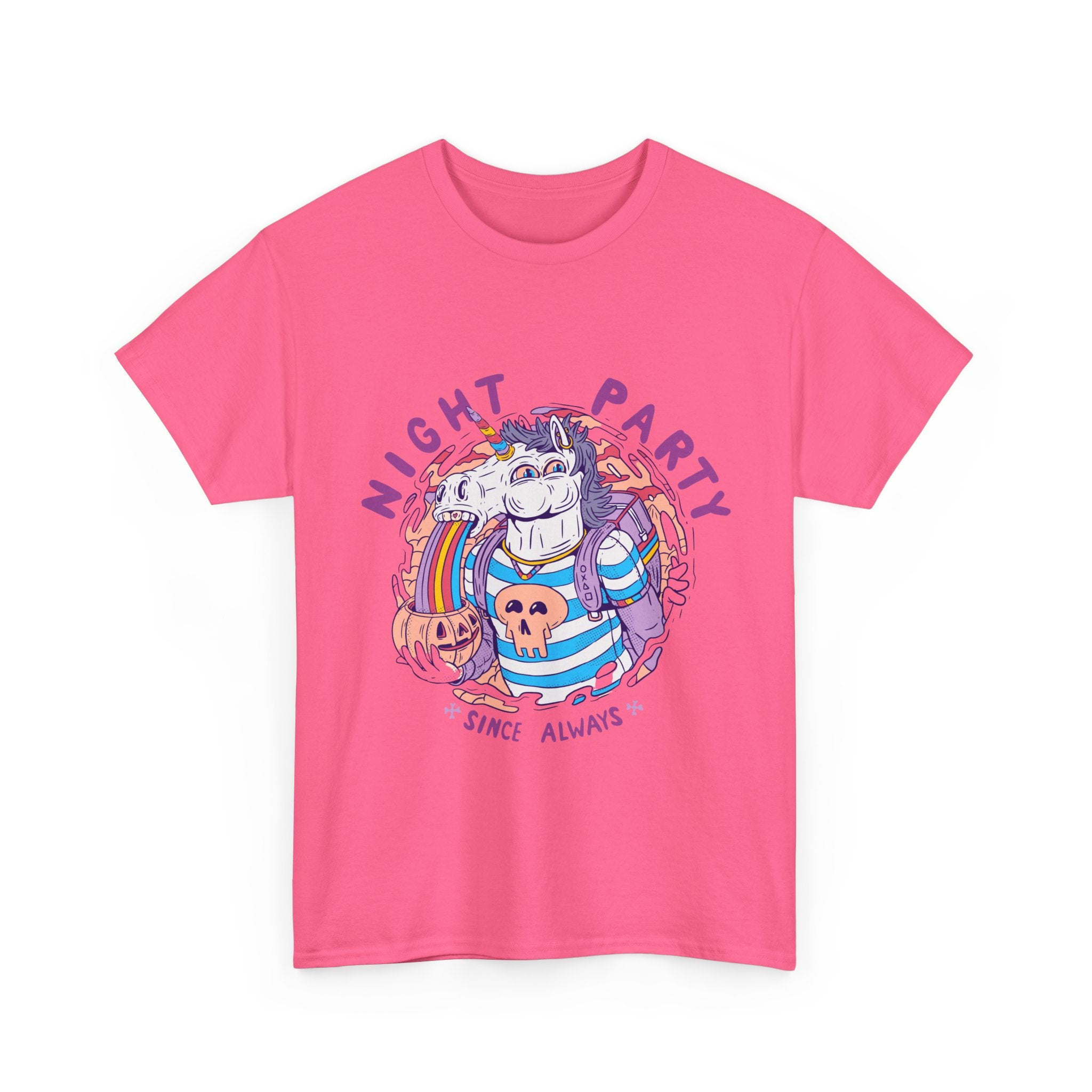 Night Party – Since Always | Chaotic Unicorn Rainbow Vomit Tee