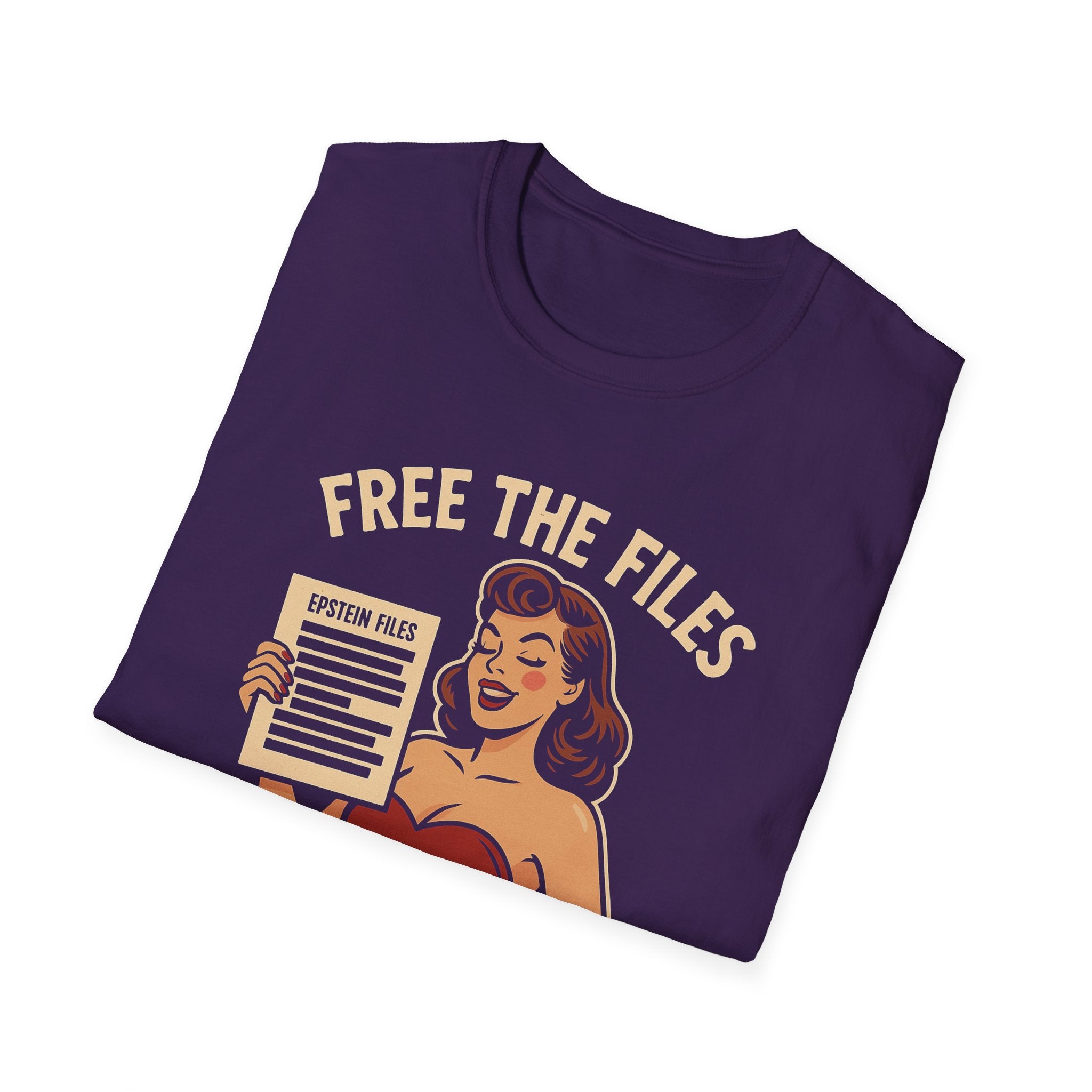 Free the Files, Not the Nips | Retro Pin-Up Redacted Graphic T-Shirt