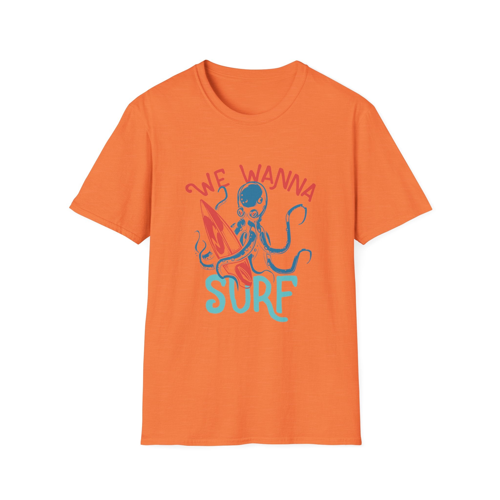 We Wanna Surf | Chaotic Octopus Beach Graphic T-Shirt