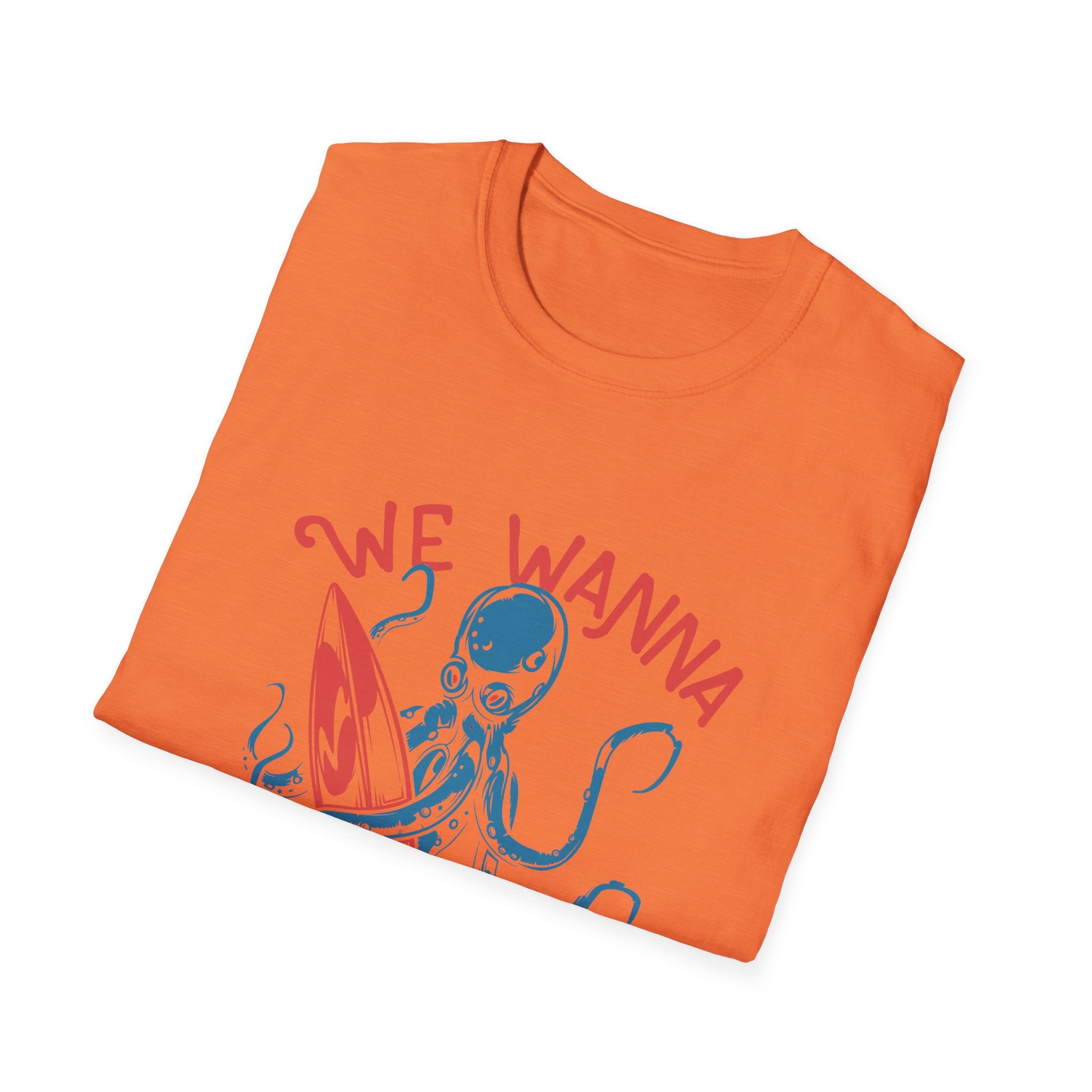 We Wanna Surf | Chaotic Octopus Beach Graphic T-Shirt