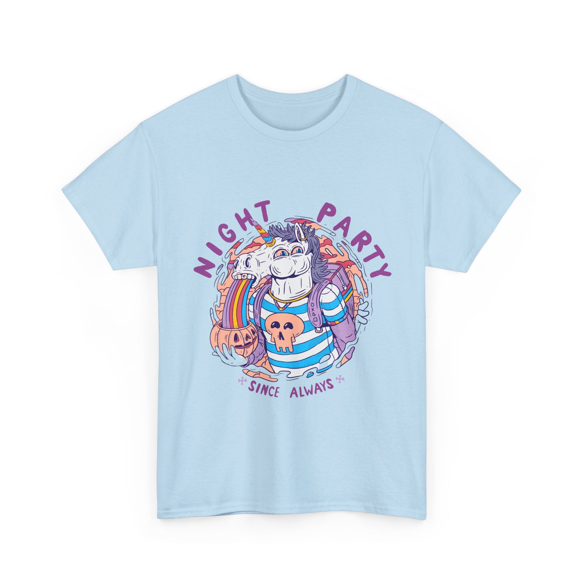 Night Party – Since Always | Chaotic Unicorn Rainbow Vomit Tee
