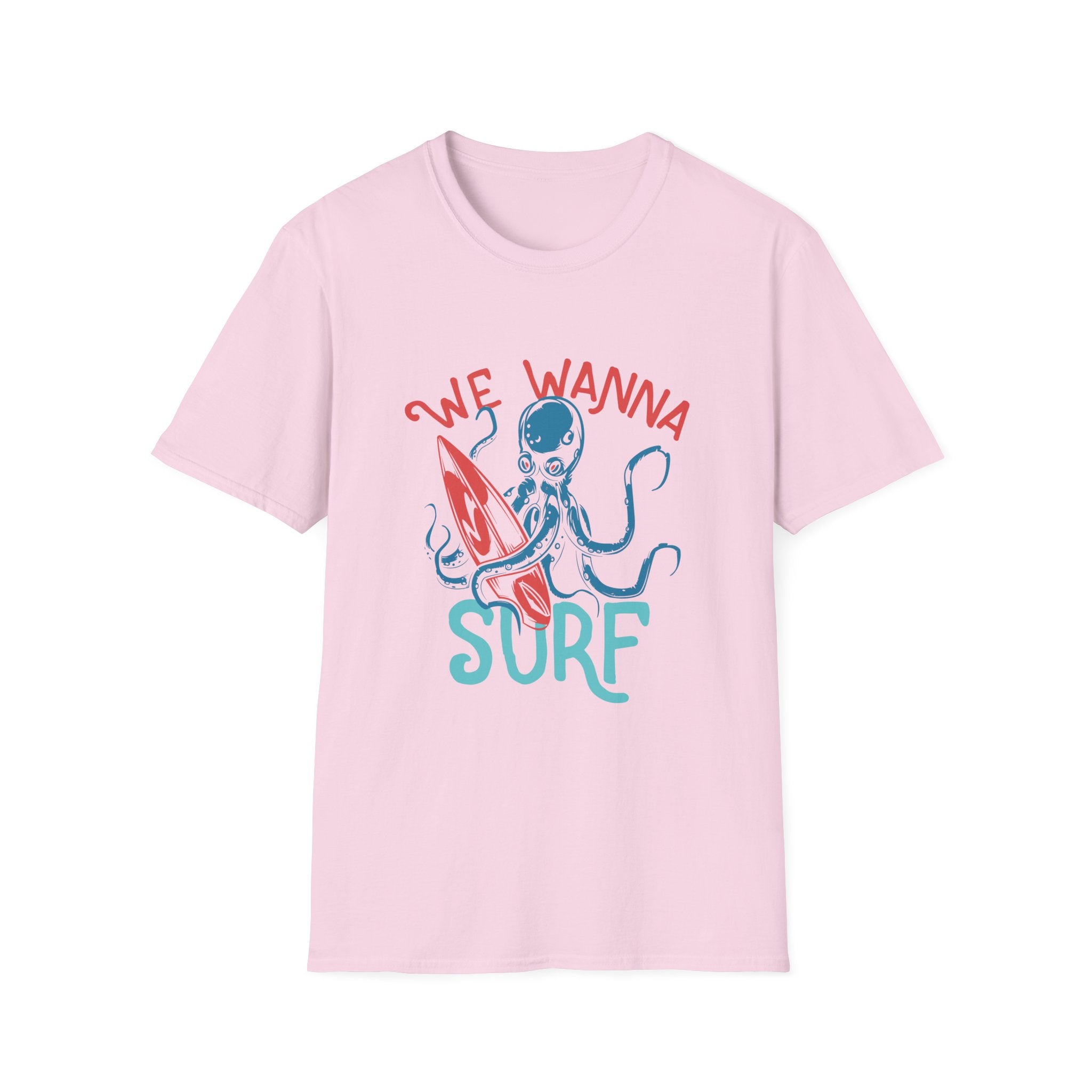 We Wanna Surf | Chaotic Octopus Beach Graphic T-Shirt