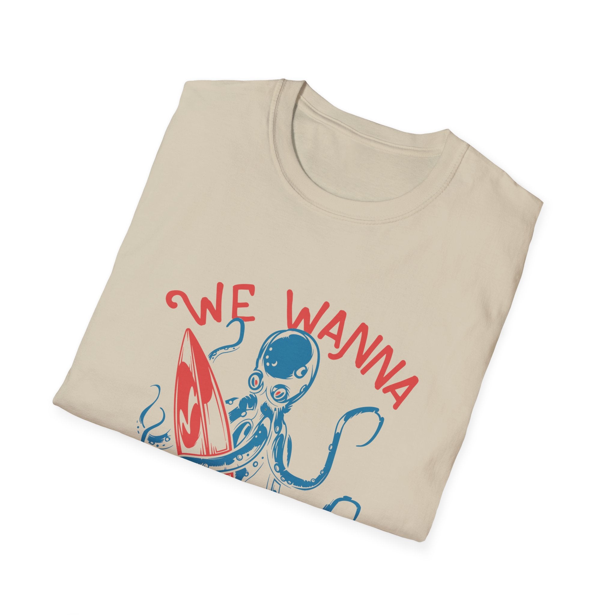 We Wanna Surf | Chaotic Octopus Beach Graphic T-Shirt