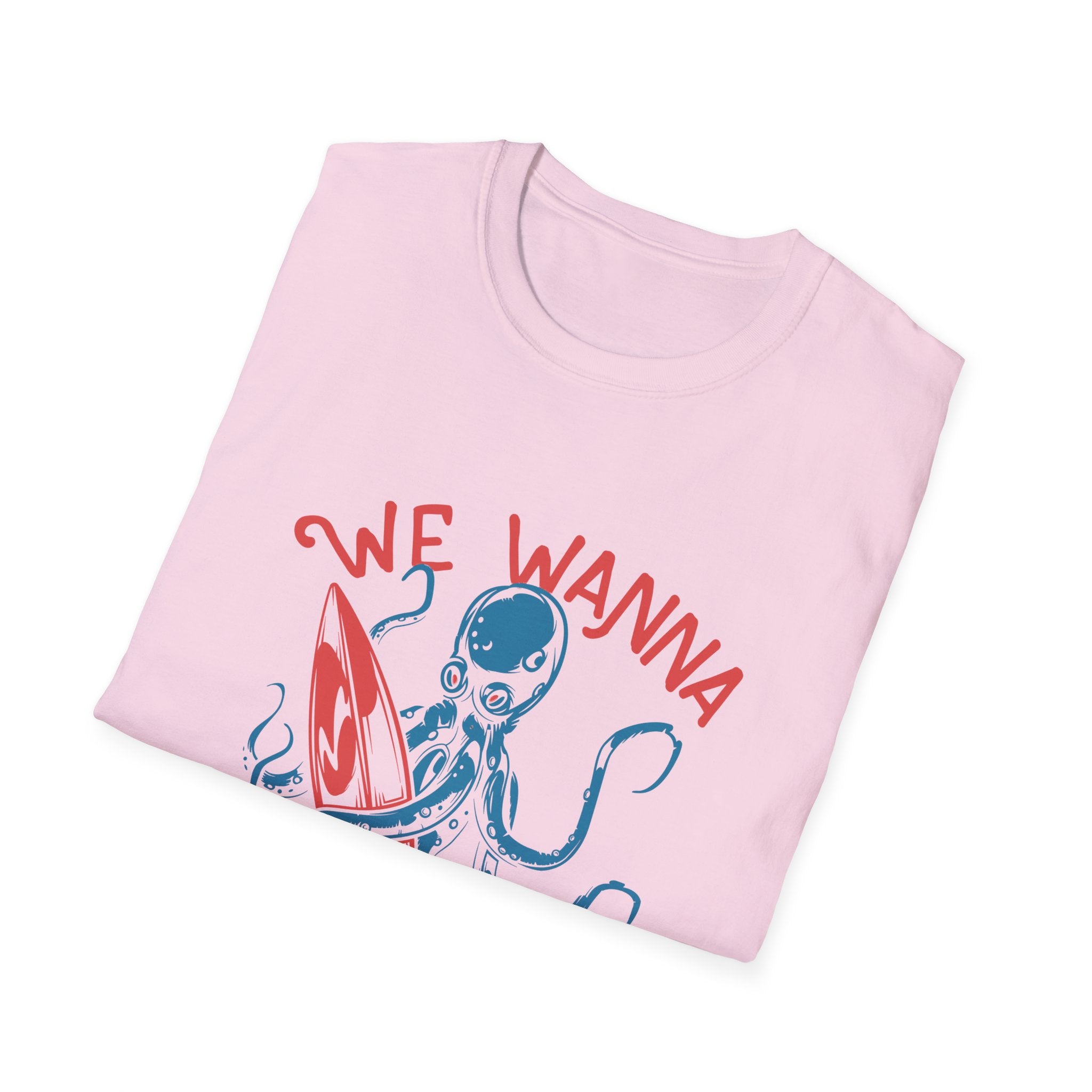 We Wanna Surf | Chaotic Octopus Beach Graphic T-Shirt