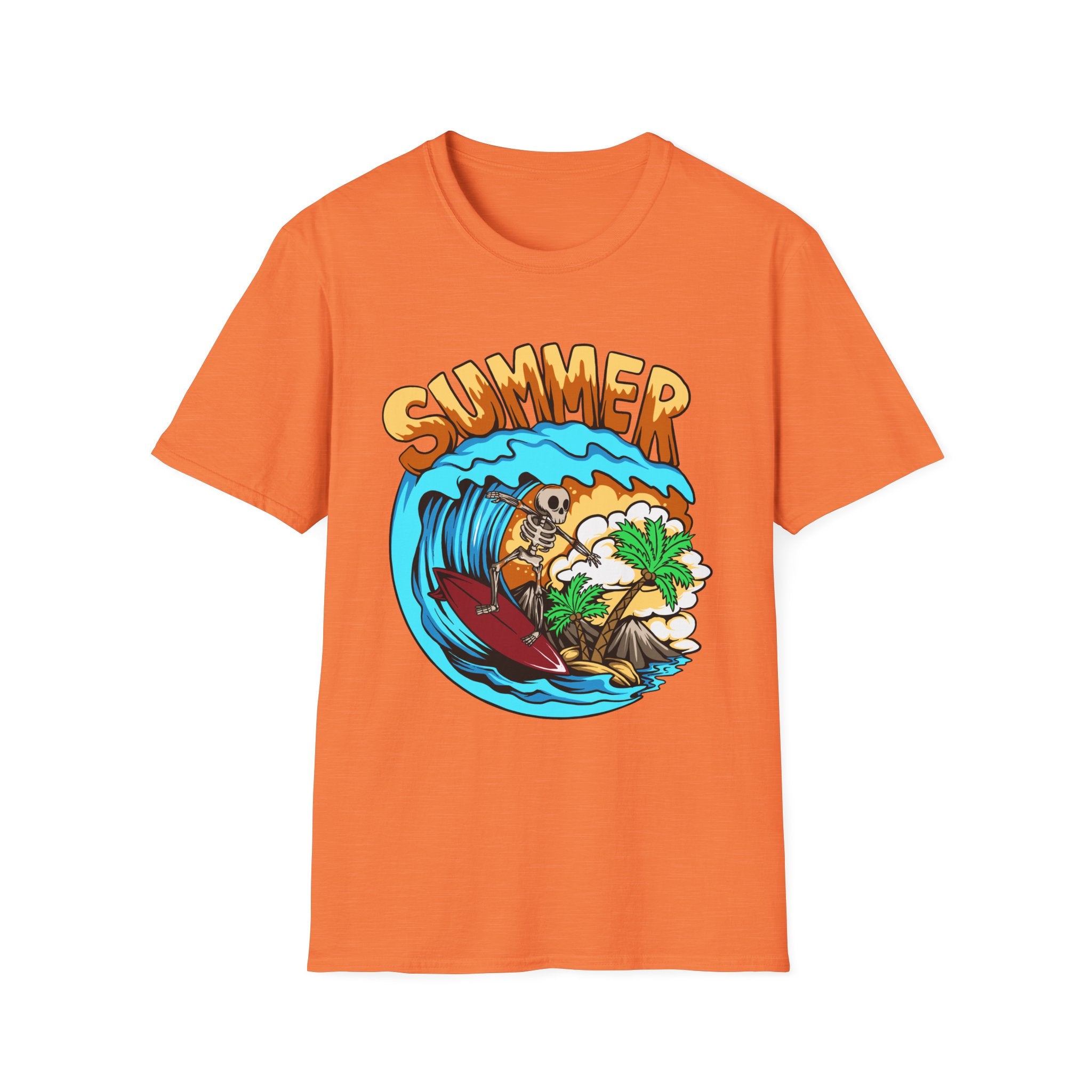 Summer Forever | Skeleton Surfer Retro Graphic T-Shirt