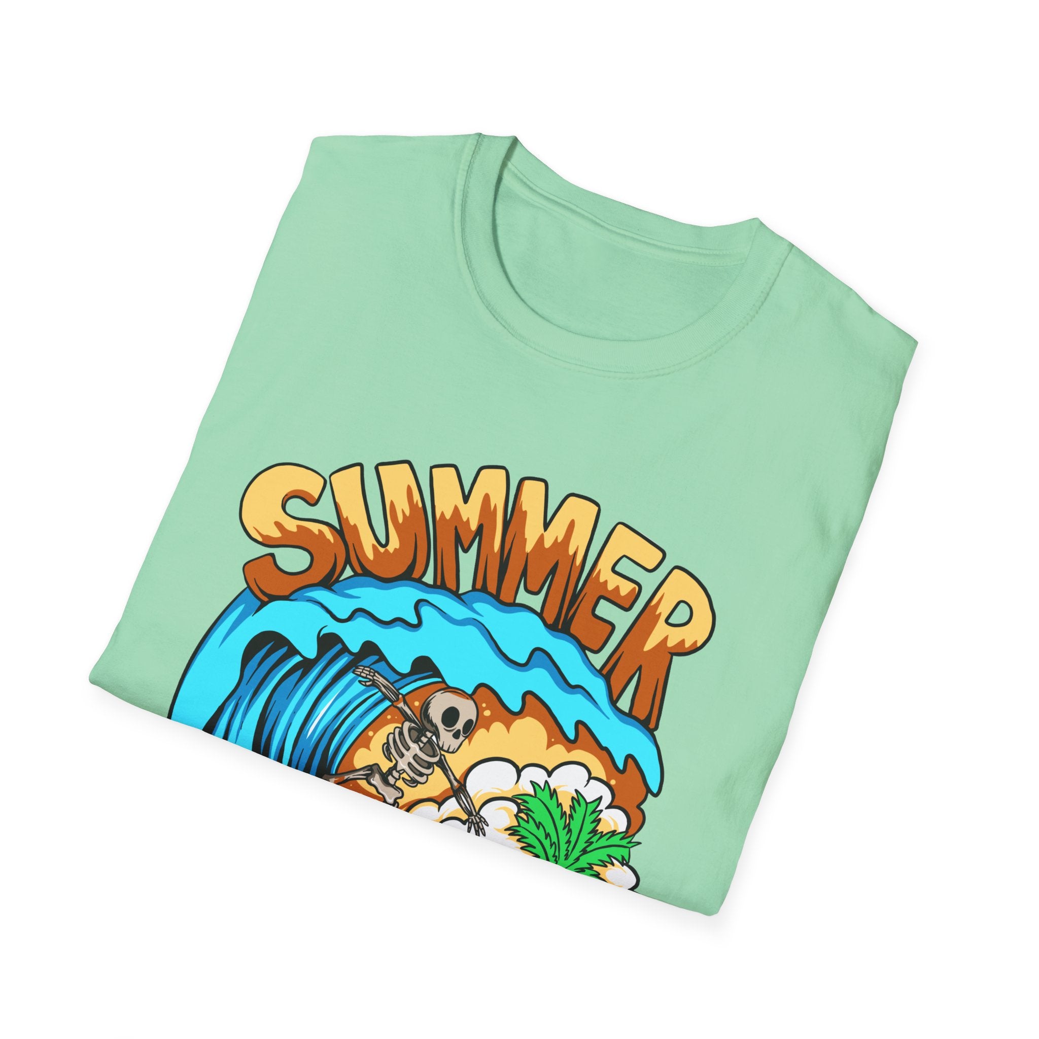 Summer Forever | Skeleton Surfer Retro Graphic T-Shirt