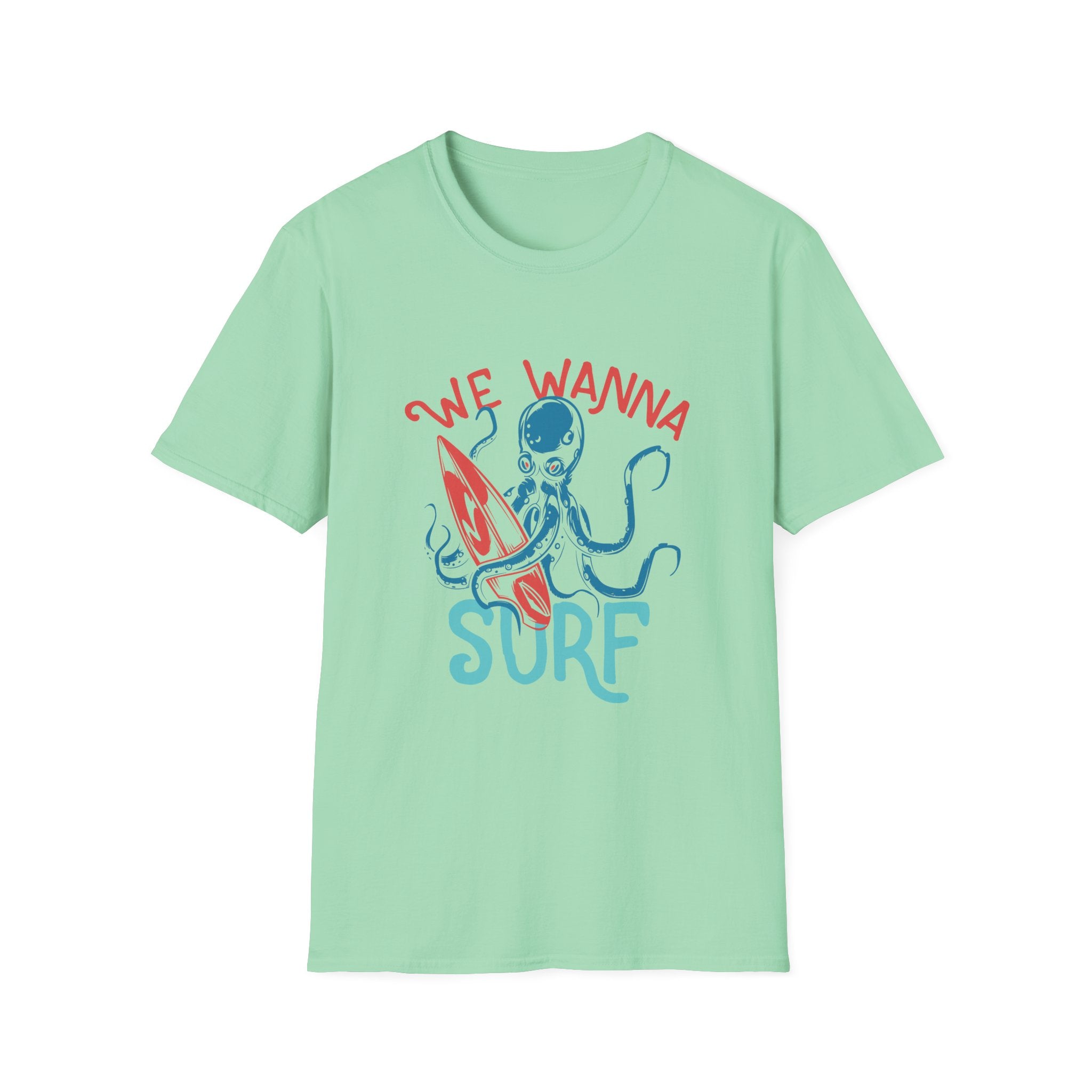 We Wanna Surf | Chaotic Octopus Beach Graphic T-Shirt