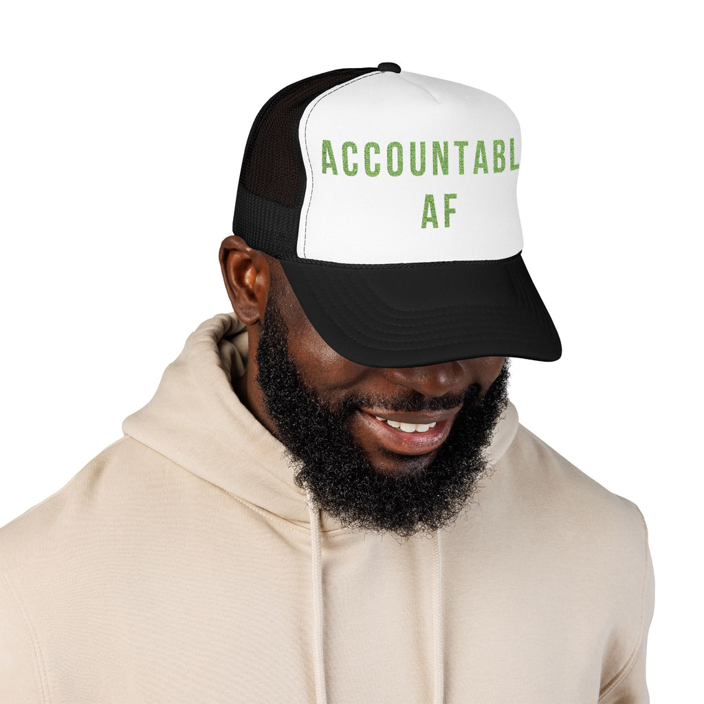 Accountable AF | Foam Trucker Hat (Neon Green Embroidery)