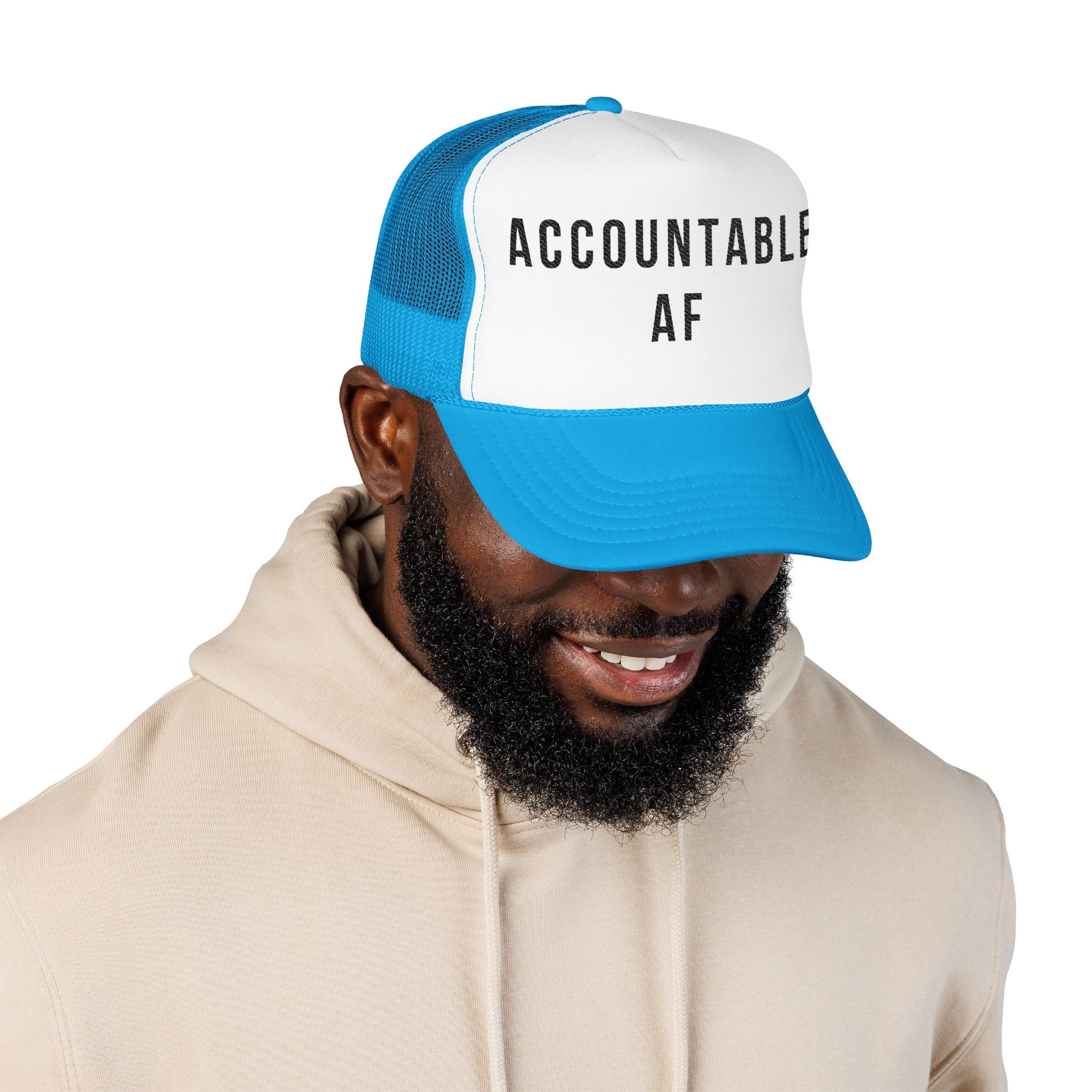 Accountable AF | Foam Trucker Hat (Black Embroidery)