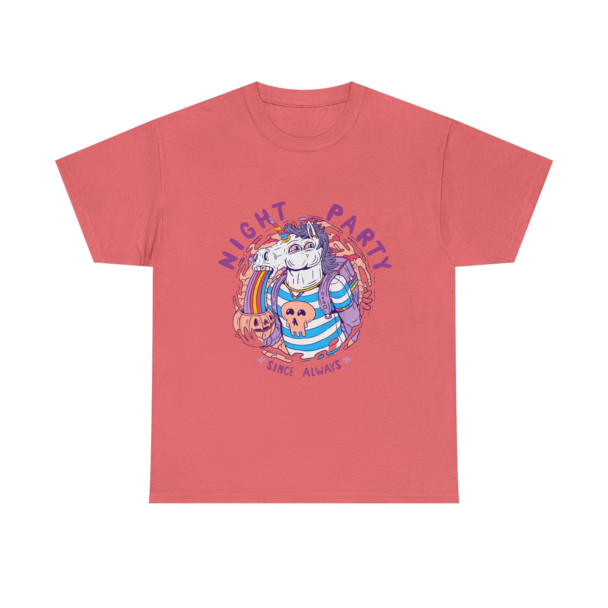 Night Party – Since Always | Chaotic Unicorn Rainbow Vomit Tee