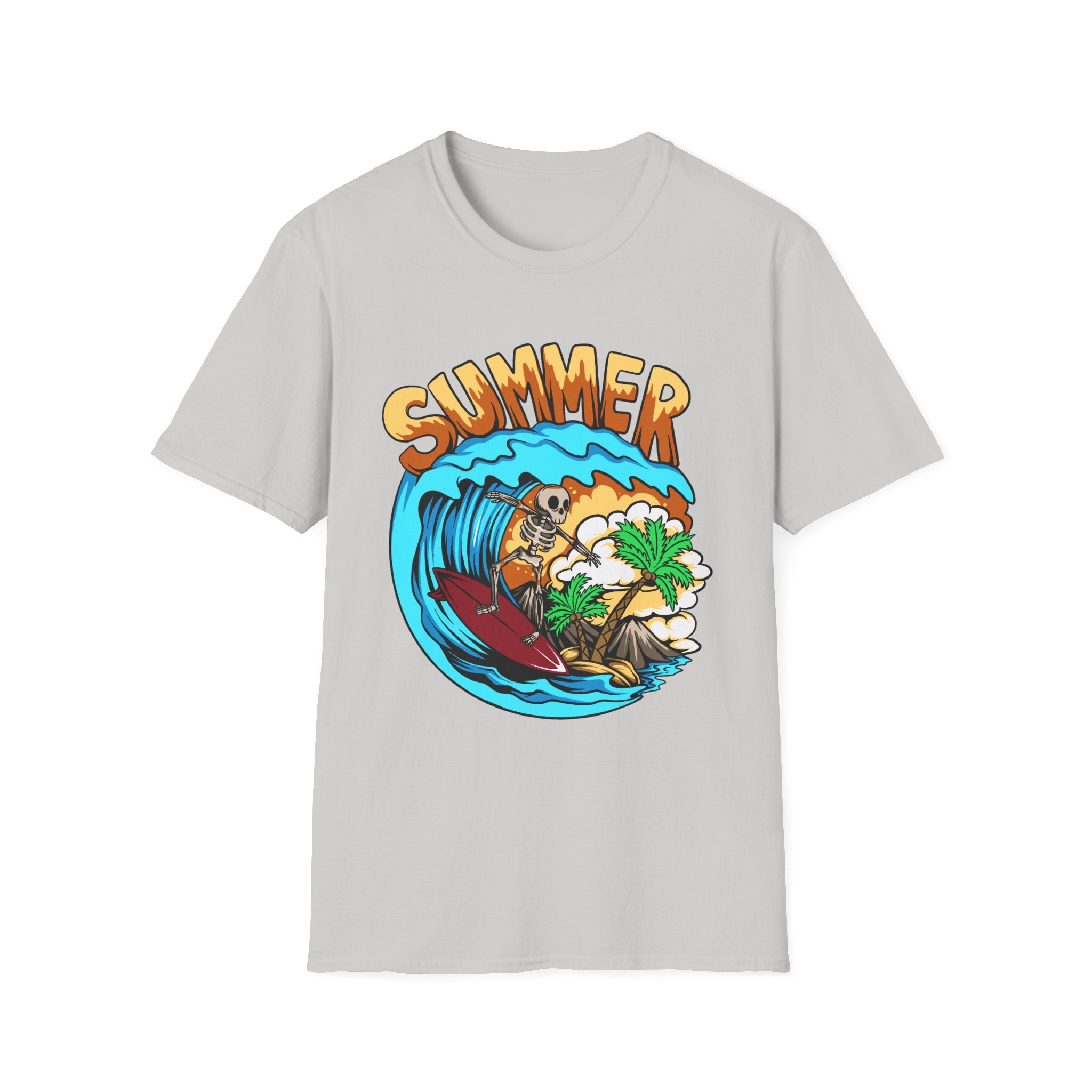 Summer Forever | Skeleton Surfer Retro Graphic T-Shirt