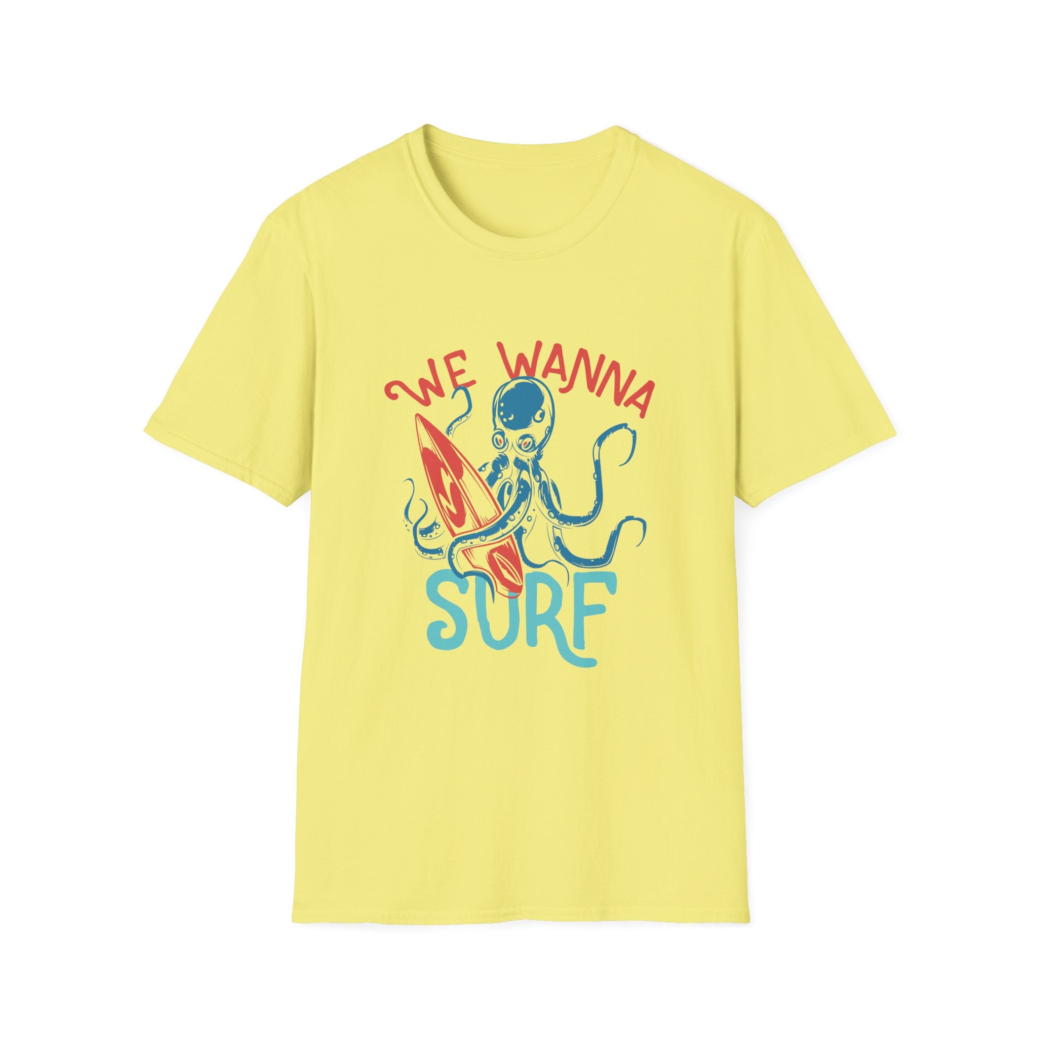 We Wanna Surf | Chaotic Octopus Beach Graphic T-Shirt