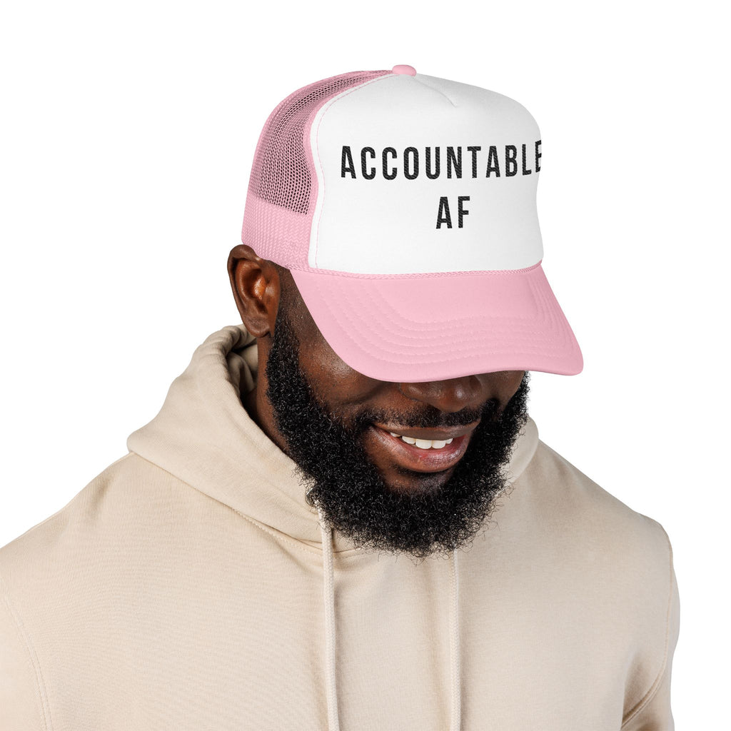 Accountable AF | Foam Trucker Hat (Black Embroidery)