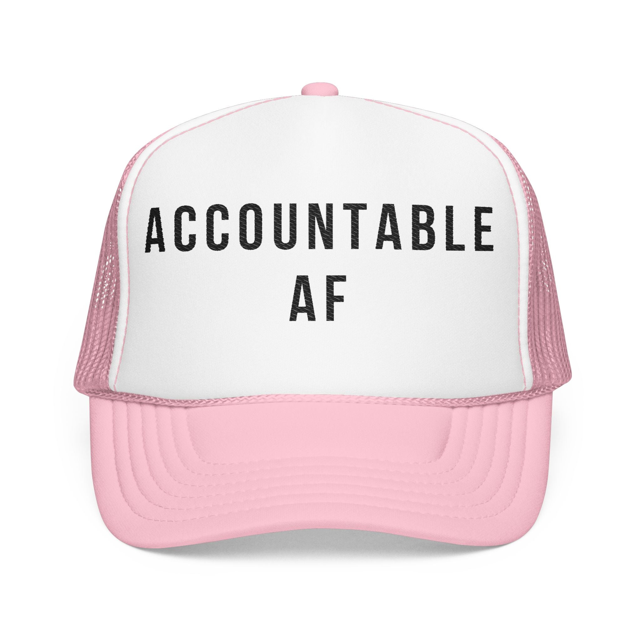 Accountable AF | Foam Trucker Hat (Black Embroidery)