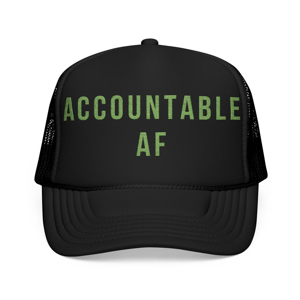 Accountable AF | Foam Trucker Hat (Neon Green Embroidery)