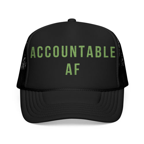 Accountable AF | Foam Trucker Hat (Neon Green Embroidery)