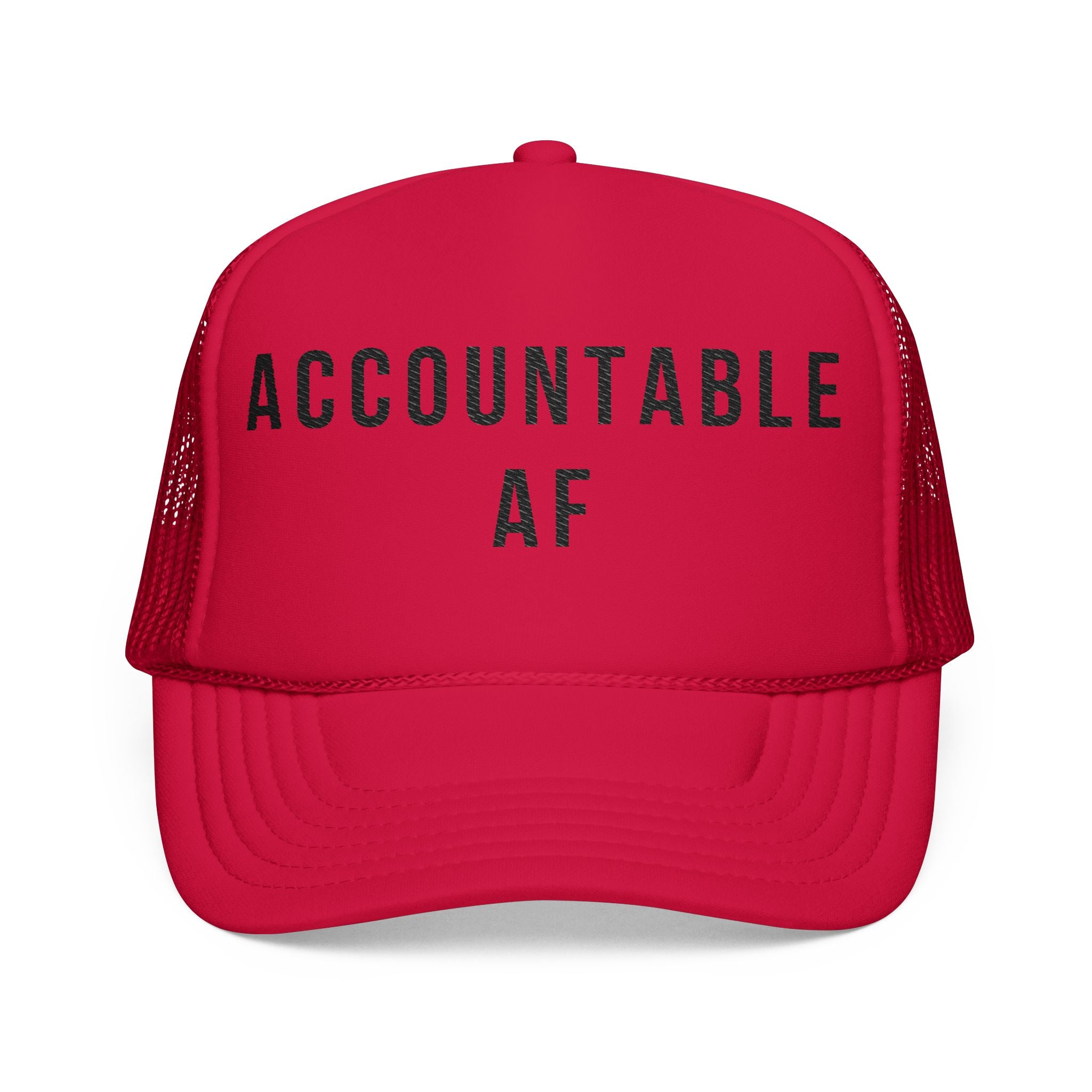 Accountable AF | Foam Trucker Hat (Black Embroidery)