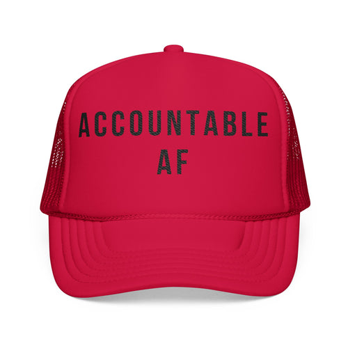 Accountable AF | Foam Trucker Hat (Black Embroidery)