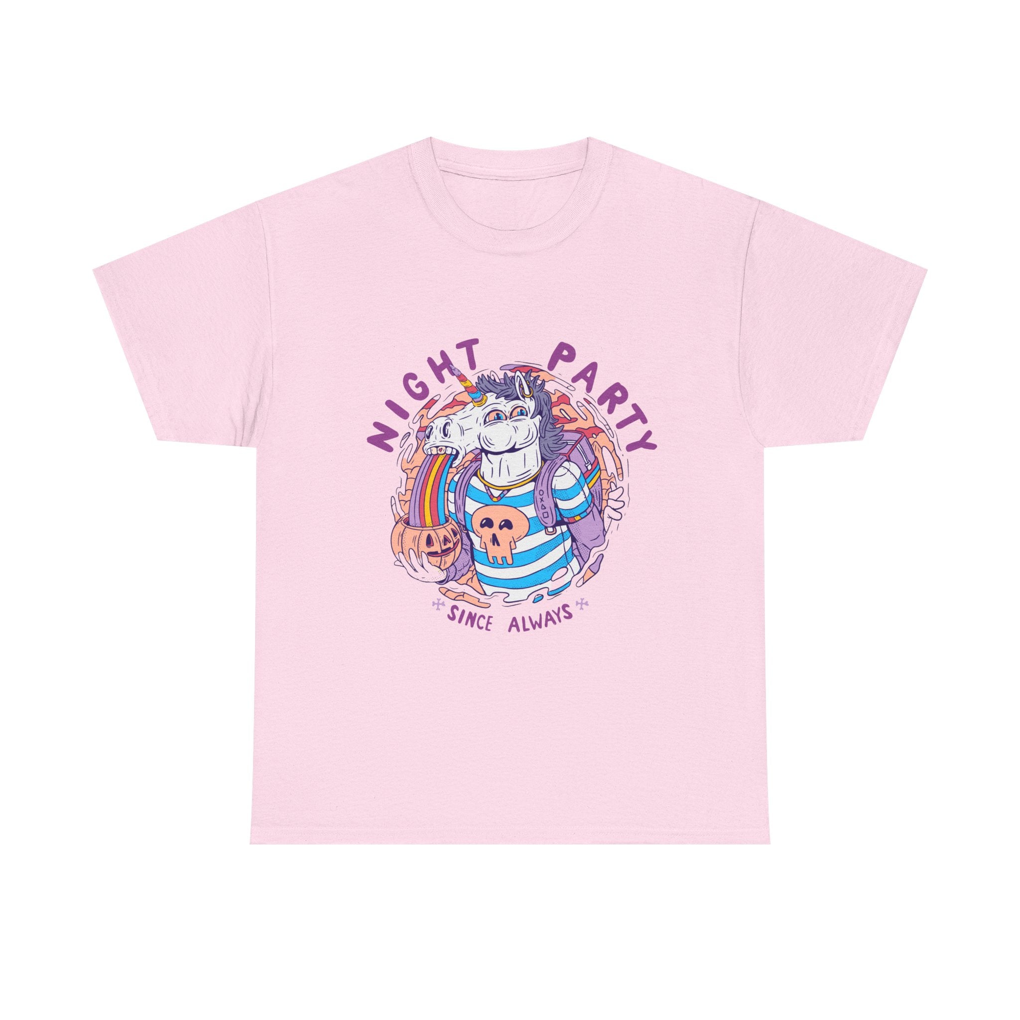 Night Party – Since Always | Chaotic Unicorn Rainbow Vomit Tee