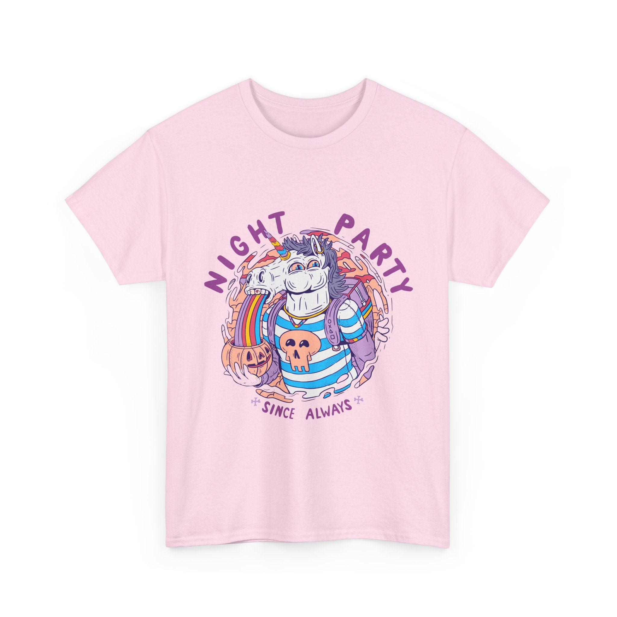 Night Party – Since Always | Chaotic Unicorn Rainbow Vomit Tee
