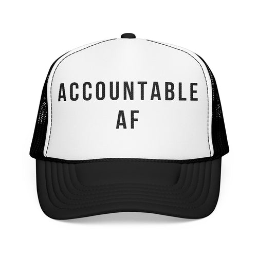 Accountable AF | Foam Trucker Hat (Black Embroidery)