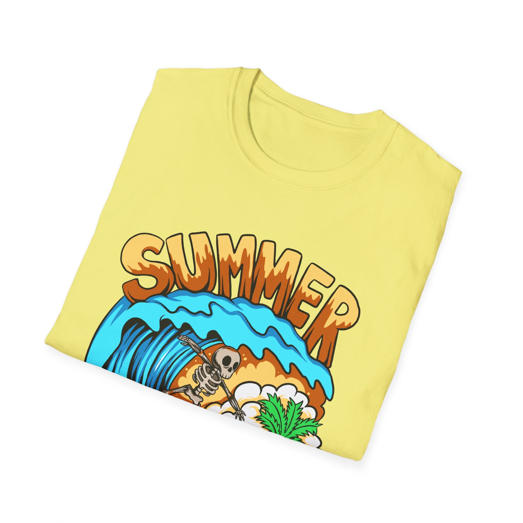 Summer Forever | Skeleton Surfer Retro Graphic T-Shirt