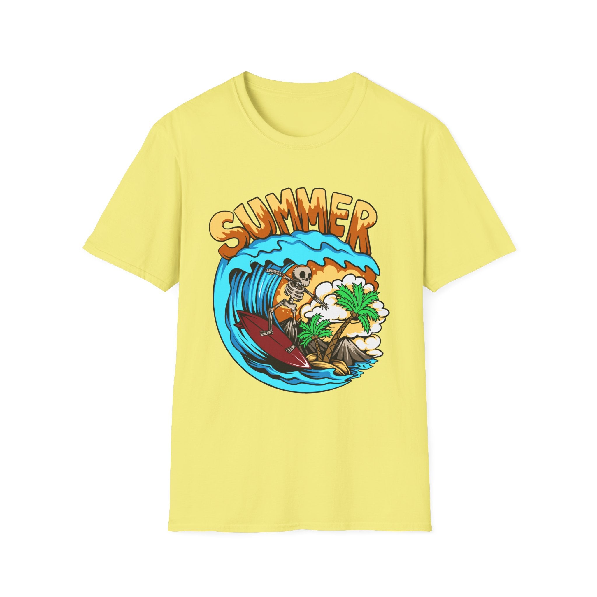 Summer Forever | Skeleton Surfer Retro Graphic T-Shirt