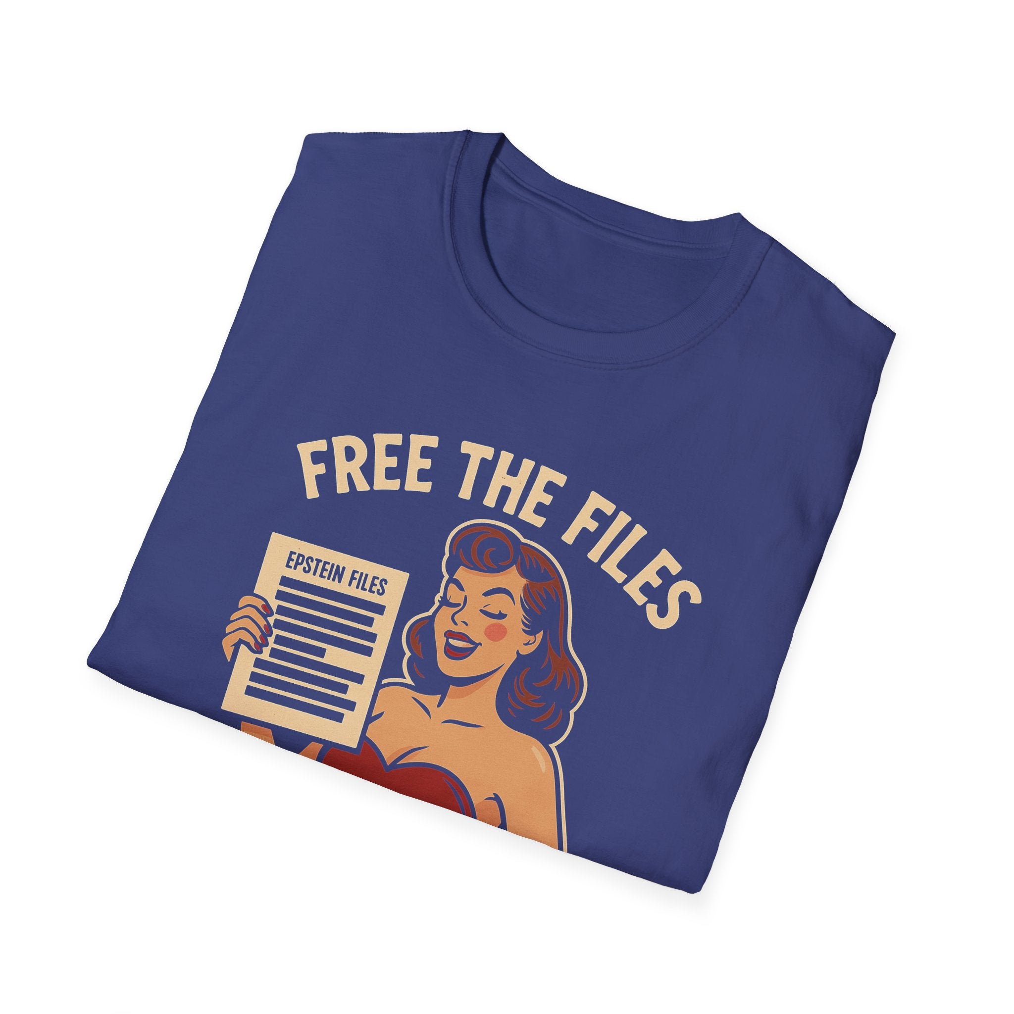 Free the Files, Not the Nips | Retro Pin-Up Redacted Graphic T-Shirt