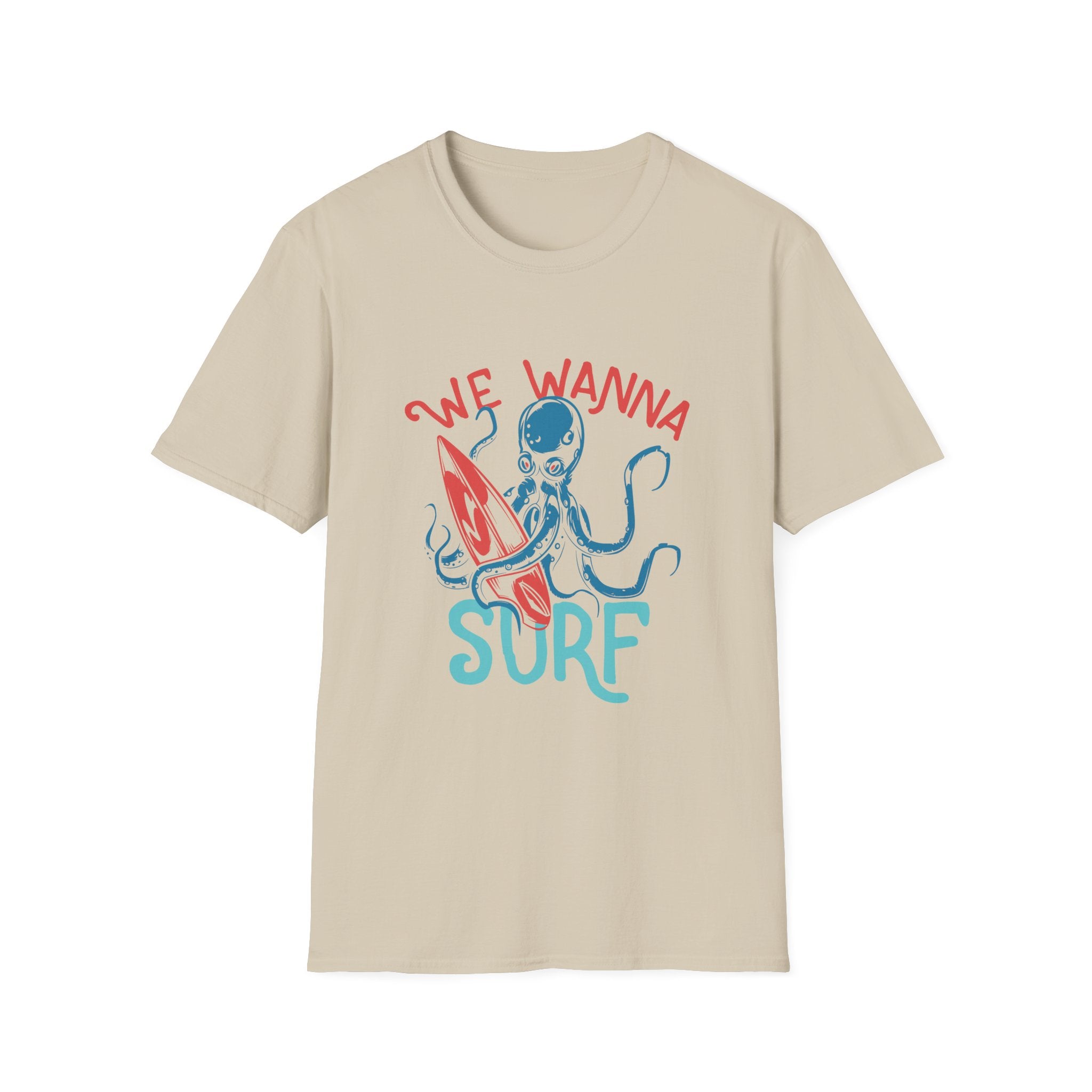 We Wanna Surf | Chaotic Octopus Beach Graphic T-Shirt